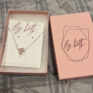 Rose quartz sterling silver necklace